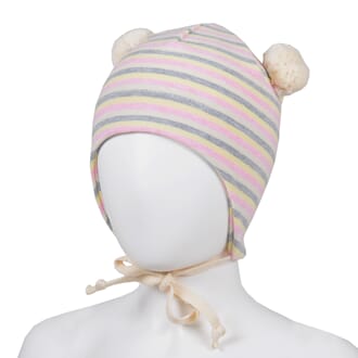 Striped baby hat pink/offwhite - Kivat