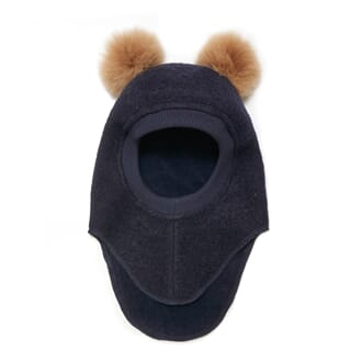 Big Bear Balaclava Wool navy melange - Huttelihut