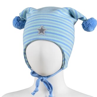 Striped windproof hat star blue/mint - Kivat