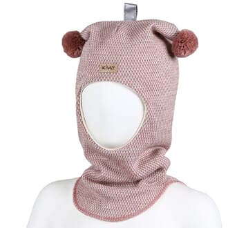 Hood with loop knit offwhite/dusty pink - Kivat