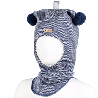 Hood with loop knit offwhite/jeans - Kivat