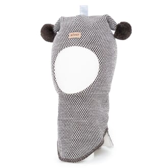 Hood with loop knit offwhite/dark brown - Kivat