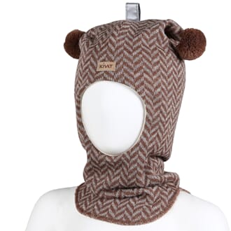 Hood with figures brown - Kivat