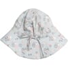 Baby Girl Sun Hat pearl blue flowers - Wheat