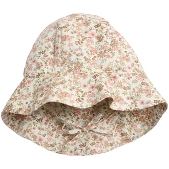 Baby Girl Sun Hat eggshell flowers - Wheat