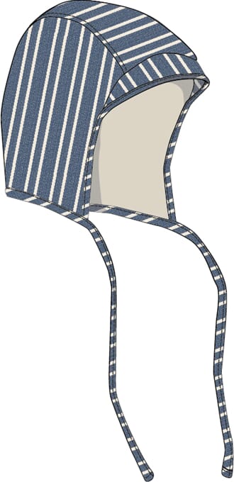 Woven Bonnet Obi cool blue stripe - Wheat