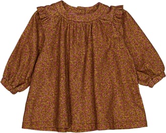 Dress Herdis toffee flowers - Wheat