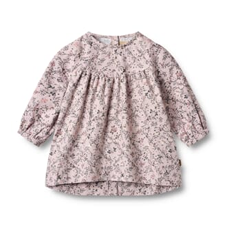 Dress L/S Fenja lilac checked flowers - Wheat