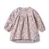 Dress L/S Fenja lilac checked flowers - Wheat