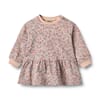 Sweat Dress L/S Zenia rose dust flowers - Wheat