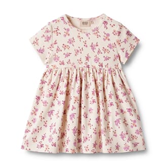Jersey Dress S/S Nova shell flowers - Wheat