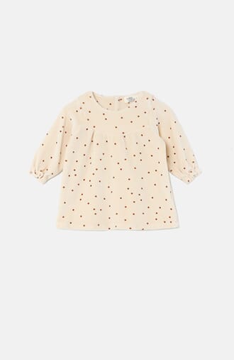 Polka dot velour baby dress - My Little Cozmo