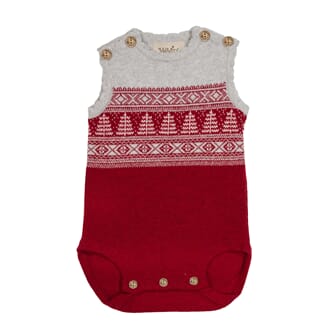 Tree Knit Romper Red - MeMini
