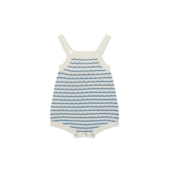 Baby Pointelle Romper ecru/sea - Fub