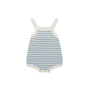 Baby Pointelle Romper ecru/sea - Fub