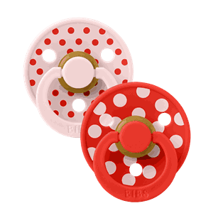 Bibs Colour Polka str 1 (2 pk) Blossom & Candy Apple