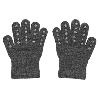 Wool Grip Gloves Dark Grey Melange - GoBabyGo