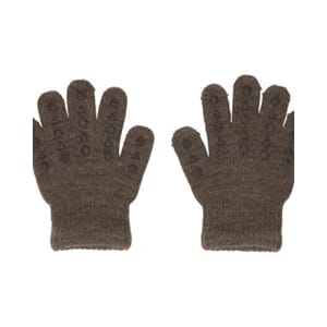 Wool Grip Gloves Brown Melange - GoBabyGo