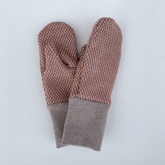 Mittens with loops offwhite/dusty pink - Kivat
