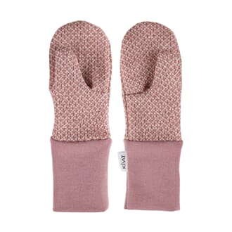 Mittens with loops offwhite melange/dusty pink - Kivat