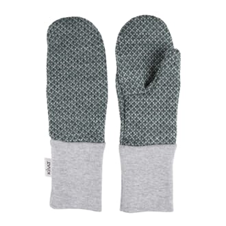 Mittens with loops light grey/green melange - Kivat