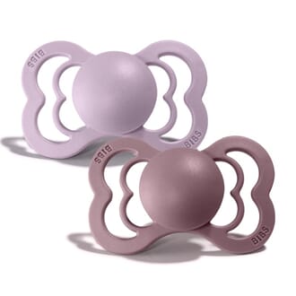 Bibs Supreme str 2 (2 pk) Dusky Lilac & Heather (silicone)