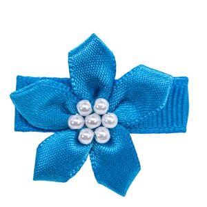 Babysløyfe blomst perler Aeagan Blue - Den lille prikken