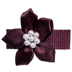 Babysløyfe blomst perler Burgundy - Den lille prikken