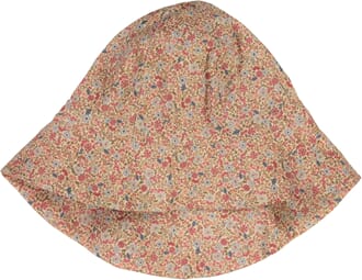 Baby Girl Sun Hat porcelain flowers - Wheat