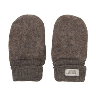 Mittens Wool Fleece brown mel - Huttelihut