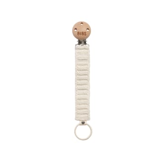 Bibs Pacifier Clip Knitted Ivory