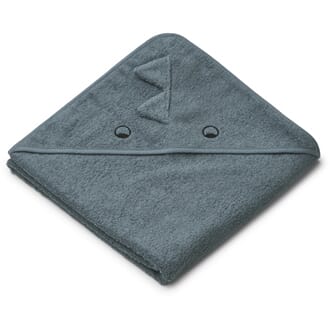 Augusta hooded towel dino whale blue - Liewood