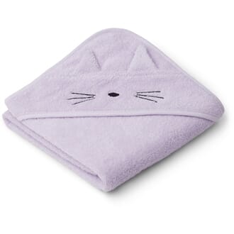 Albert hooded towel cat light lavender - Liewood