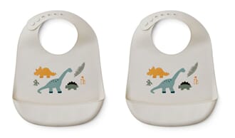 Tilda silicone bib dino mix 2pk - Liewood