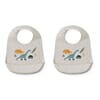 Tilda silicone bib dino mix 2pk - Liewood