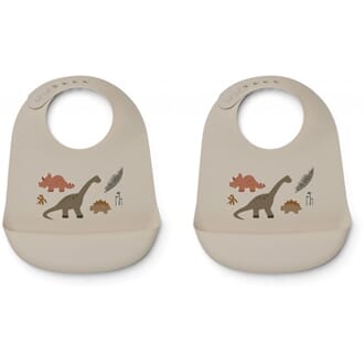 Tilda Silicone Bib 2-Pack dino sandy mix - Liewood