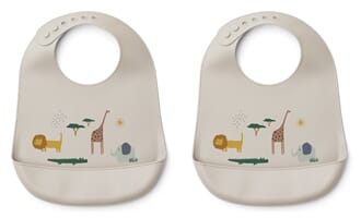 Tilda Silicone Bib 2-Pack safari sandy mix - Liewood
