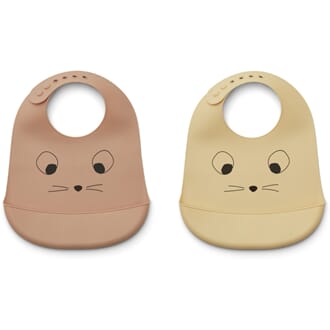 Tilda Silicone Bib 2-Pack mouse wheat yellow mix - Liewood