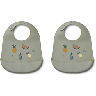 Tilda Silicone Bib 2-Pack fruit dove blue - Liewood
