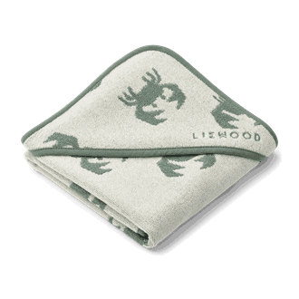 Alba Hooded Baby Towel crab / sandy - Liewood