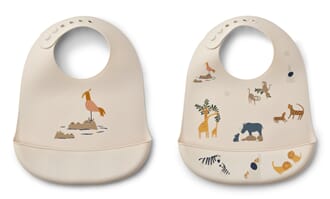 Tilda Printed Bib 2-Pack all together / sandy  - Liewood