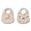 Tilda Printed Bib 2-Pack all together / sandy  - Liewood