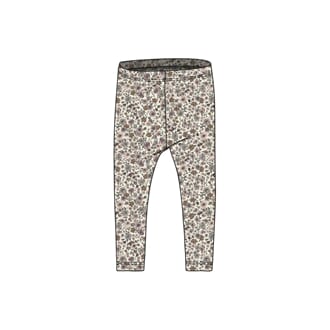 Wool Leggings flowers - Wheat