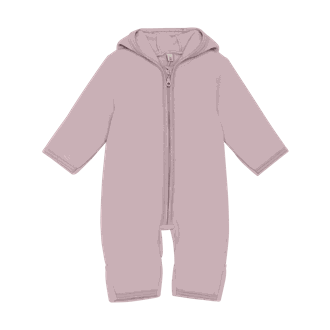 Pram Suit Ears Cot. Fleece Deauville Mauve - Huttelihut