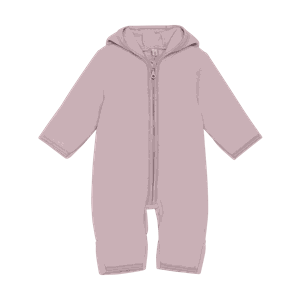 Pram Suit Ears Cot. Fleece Deauville Mauve - Huttelihut