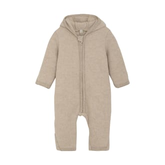 Pram Suit Ears Wool Fleece camel mel - Huttelihut