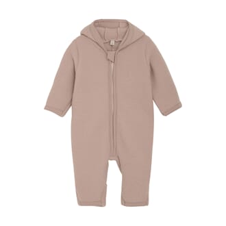 Pram Suit Ears Wool Fleece mah rose - Huttelihut
