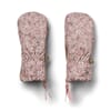 Technical Mittens Zipper rose dust flowers - Wheat
