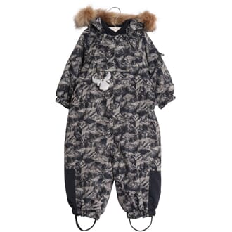 Snowsuit Nickie navy mountains - Wheat