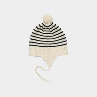 Baby Pompom Hat ecru/navy - Fub